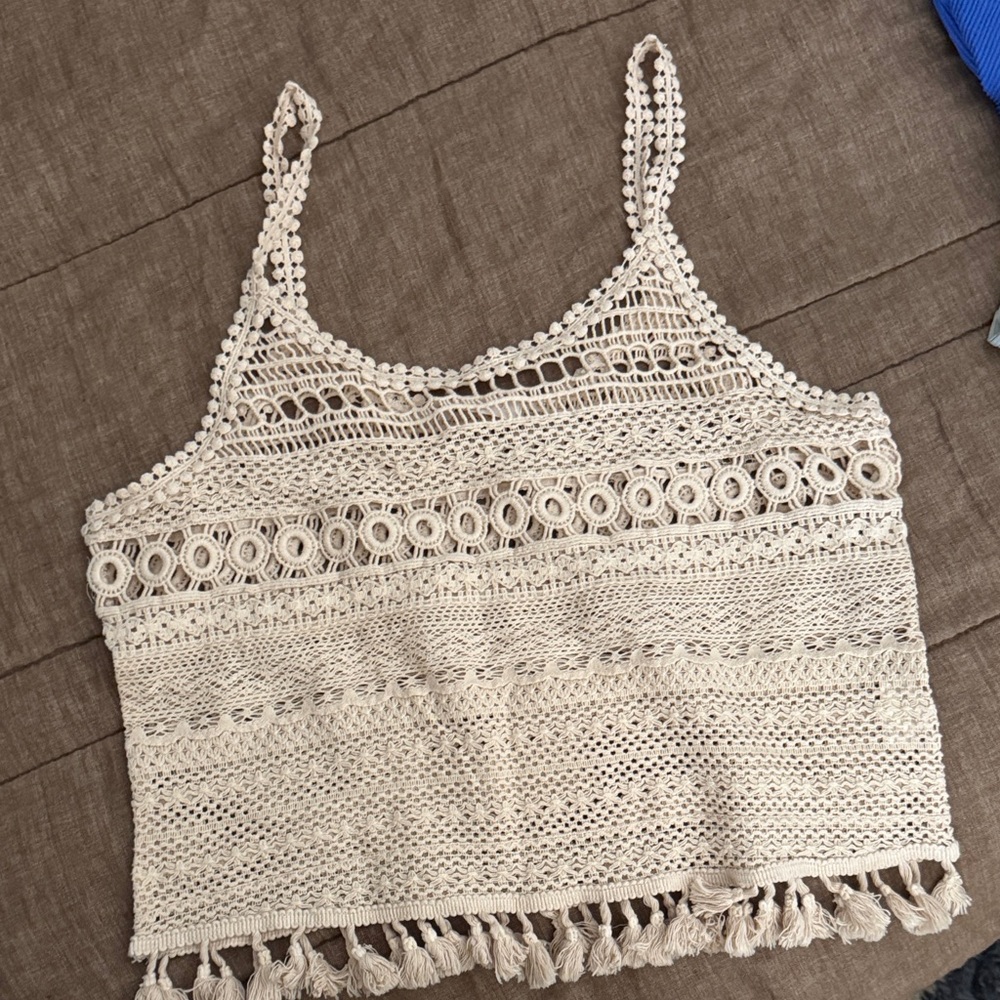 Ramy Brook Cream Crochet Women’s Top